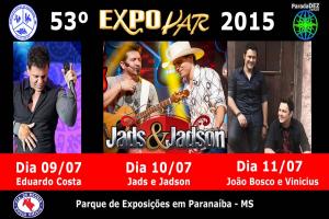 Grade de Shows da Expopar 2015 em Paranaíba - MS