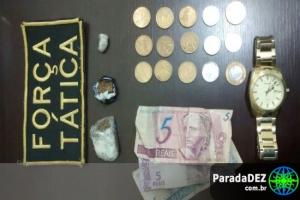 Força Tática da PM de Paranaíba prende jovem por tráfico de drogas